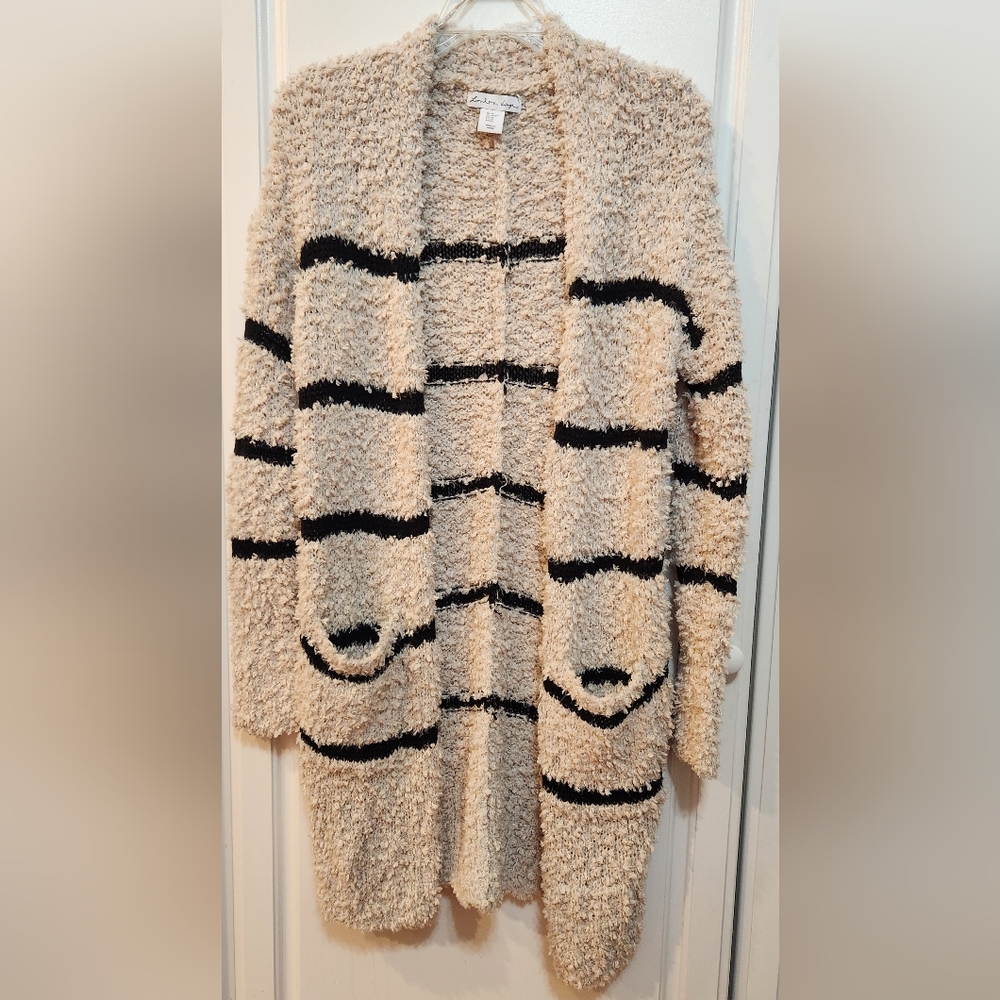London Kaye soft fuzzy cardigan sweater